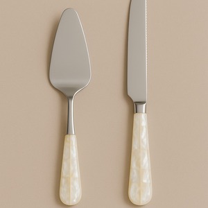 Shine Full metal espejado pulido pastel cuchillo y servidor Conjunto elegante de acero inoxidable postre dúo para bodas Celebración de lujo - Product Image 4