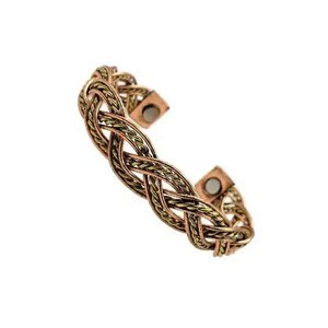 Pulsera de cobre ajustable de diseño estándar, pulseras de mano de cobre puro sólido magnético para mujeres y hombres, artesanías - Product Image 6