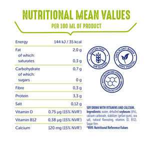 Boisson végétale à base de soja OraSi sans sucre, 100% italienne, riche en protéines, 1 litre, 12 unités - Product Image 3