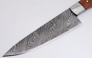 Ensemble de couteaux de chef de cuisine faits à la main en acier damas lame en acier au carbone de haute qualité couteau à couper les légumes gaine en cuir - Product Image 3