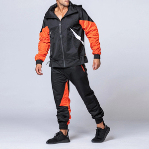 Conjunto Deportivo de 2 Piezas para Hombre con Logotipo Personalizado, 100% Poliéster, Chaqueta Cortavientos y Pantalones Deportivos, Ropa de Entrenamiento de Invierno, Conjunto de Sudadera con Capucha para Correr, Primavera - Product Image 1