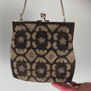 Sac à main multicolore perlé avec poignée, sac à main décontracté, artisanat indien, fait main, sac baguette - Product Image 1