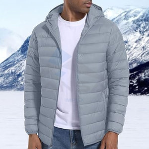 Men's Warm Hooded Winter Puffer <b>Jacket</b> Windproof, Lightweight Quilted Coat with <b>Packable</b> Design Outdoor Travel Sports Ready - Product Image 4