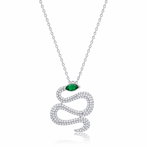 Green Eye <b>Snake</b> Necklace Reptile <b>Snake</b> Necklace Turkish Wholesale Handcrafted 925 Sterling <b>Silver</b> Jewelry - Product Image 3