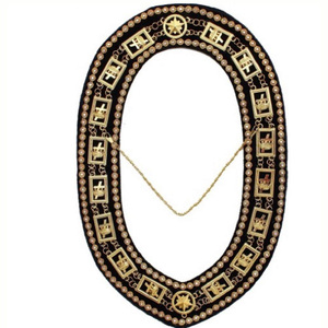 Maçonnique Regalia Bleu Lodge Officier Chaîne Collier Or sur Bleu Support à des Prix Abordables à Vendre - Product Image 5