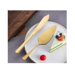 Juego de Cuchillo y Servidor para Pastel de Latón para Hotel, Juego de Servidor para el Hogar, Estilo Vintage - Product Image 1