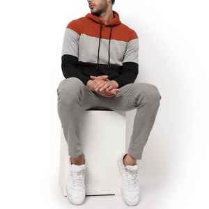 Pull à capuche en polaire multicolore de haute qualité pour hommes, dernier style de vêtements à motif uni avec poche et logo personnalisé, vente en gros - Product Image 4