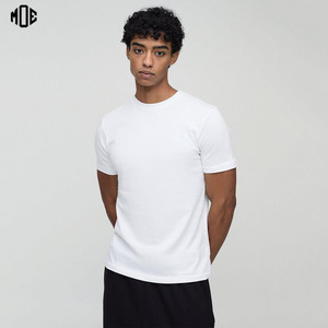 Vente en gros 100% T-shirt en coton pour hommes Logo personnalisé solide motif cou coupe ample 200 grammes tissu pour Streetwear Fitness bas quantité minimale de commande - Product Image 1