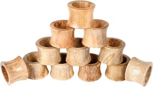 Ronds de serviette en bois faits à la main de haute qualité pour hôtels et restaurants ronds de serviette de mariage à prix abordable - Product Image 3