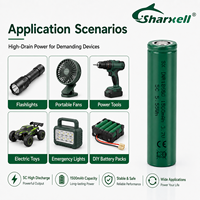 Batería Recargable de Iones de Litio Sharxell SX-18650-1500-5C 18650 1500mAh 3.7V 5C