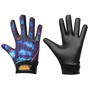 Gants de sport à doigts entiers, noir et bleu, antidérapants, polyester et lycra, unisexe, toutes saisons, impression par sublimation - Product Image 3