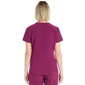 Uniforme de Enfermera de Alta Calidad, Color Granate, Cuello Redondo, Secado Rápido, Algodón y Poliéster, Cómodo y Lavable - Product Image 2