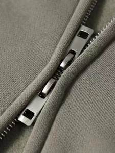 เสื้อฮู้ดมีซิปคู่โอเวอร์ไซส์สำหรับผู้ชายผ้าคอตตอน100% ขนาดใหญ่ออกแบบโลโก้ได้ตามต้องการสำหรับฤดูใบไม้ร่วง - Product Image 4