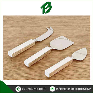 Juego de Cubiertos de cuchillo para cortar queso de 3 piezas con mango de madera sostenible de diseño de lujo ampliamente vendido de la mejor calidad de la India - Product Image 2