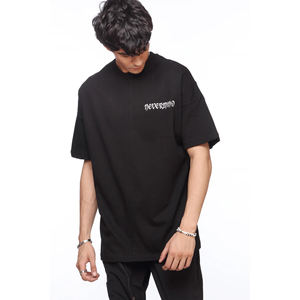 2025 nueva ropa de calle, camiseta con lavado de piedra ácida, logotipo personalizado, hombros caídos, 100% algodón, Ringer, ajuste de punto de gran tamaño - Product Image 1