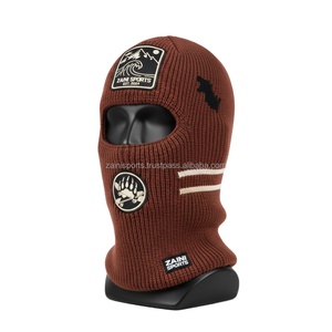 Pasamontañas para mujer para clima frío, material de punto acanalado de alta calidad, transpirable, tonos neutros, parche con logo personalizado para pasamontañas de mujer - Product Image 4