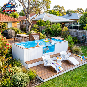 Multi Functional Hotel Spa and Swim Above Ground Pool with Hydro Jets Prefabricated Fiberglass Swimming Pool - Product Image 3