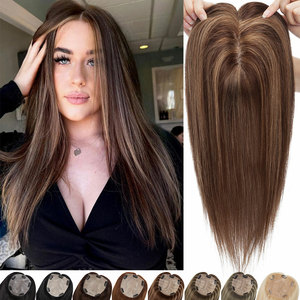 Venta al por mayor de cabello virgen europeo Toppers 613 # Color Rubio encaje Topper recto vietnamita cabello humano para mujeres problemas de adelgazamiento - Product Image 5