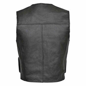 Gilet d'hiver pour homme, personnalisable, long, imperméable, en cuir de vachette, avec fermeture éclair, taille plus, denim - Product Image 2