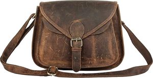 Hippe femmes mode Vintage Style cuir bandoulière sac à bandoulière fermeture éclair toile doublure voyage cartable sac à main - Product Image 3