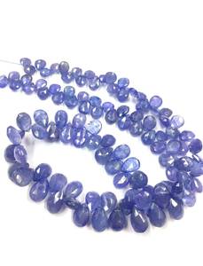 Perles de Tanzanite Naturelle Facettées en Forme de Poire Briolette 6-9mm, Perles de Gemmes de Tanzanite en Vrac pour la Fabrication de Bijoux à Prix de Gros - Product Image 2