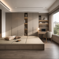 Ensemble de lit tatami intégré de luxe moderne et personnalisé, armoire, meubles modulaires de chambre à coucher, salle à manger, rangement, écologique, gain de place
