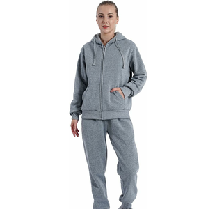 Conjunto deportivo de algodón transpirable personalizado para mujer, conjunto deportivo de alta calidad al por mayor, sudadera con capucha y cremallera a la moda, chándales. - Product Image 1
