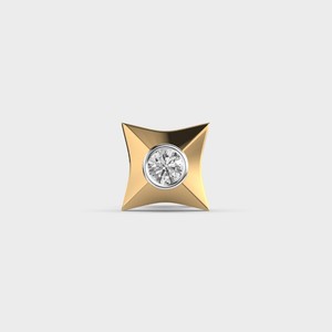 Boucles d'oreilles clous carrées en diamant de laboratoire, serti clos, diamant rond certifié IGI, or blanc/rose/jaune 14 carats, cadeau d'anniversaire - Product Image 5