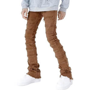 Pantalones de lana apilados informales ligeros de alta calidad con logotipo personalizado para hombre - Product Image 3