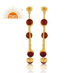 สินค้ามาใหม่ต่างหูพลอยโอนิกซ์สีแดงธรรมชาติเงินสเตอร์ลิงเครื่องประดับออกแบบได้เองของขวัญสำหรับผู้หญิงสำหรับเธอ - Product Image 2