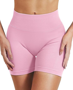 Pantalones cortos de yoga OEM disponibles al por mayor para mujer, ropa de gimnasio transpirable de secado rápido, pantalones cortos de yoga cómodos de tela suave para mujer - Product Image 5