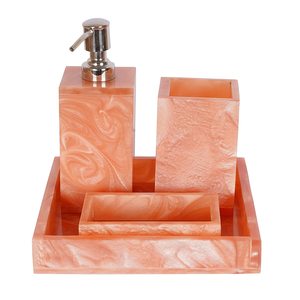 Ensemble de salle de bain en résine de haute qualité, vente en gros, accessoires de salle de bain d'hôtel de luxe, ensemble de salle de bain en résine 4 pièces à vendre - Product Image 6