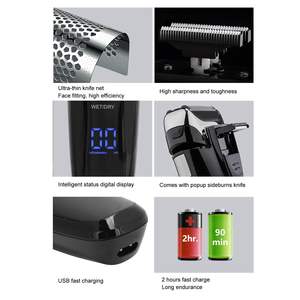 Rasoir électrique portable pour homme, étanche IPX7, à 3 lames oscillantes, avec chargement USB, pour utilisation en camping-car, tondeuse à barbe - Product Image 1