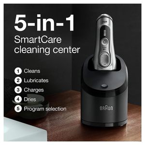 Afeitadora Eléctrica Impermeable para Hombre, Rasuradora de Lámina para Afeitado en Seco y Húmedo, Recortadora de Barba, Limpieza y Cuidado Personal, Estuche de Viaje - Plateado Alemán - Product Image 2