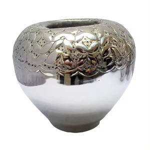 Vase décoratif de fleur en métal nickelé de Style nordique pour la décoration de bureau à domicile Pot de fleur en métal au prix de gros - Product Image 6