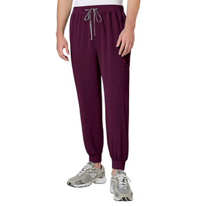 Unisex Medical <b>Scrub</b> Suit V Neck Short Sleeve Top Cargo Jogger Pants Woven Comfortable Work Uniform for Hospital Use - Product Image 4