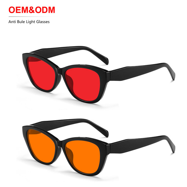 Red Lens Reading Eyewear Anti Blue-light Filter OEM Eye-glasses Bluelight Blocker Eyeglasses Orange Blue Light Blocking Glasses