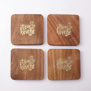 Diseño floral rústico posavasos de madera único hogar Cocina Oficina mesa de comedor tazas de té tazas de café latas de cerveza bar vasos de agua - Product Image 6