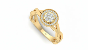 แหวนเพชรทองคำคุณภาพสูงสำหรับผู้หญิง เหมาะสำหรับงานแต่งงาน ของขวัญวันครบรอบ สวมใส่ได้ทุกวัน ดูสง่างาม - Product Image 3