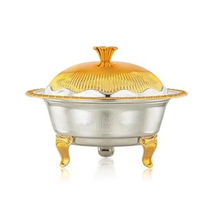 European Serving Pot Tabletop Kitchen Sweet Desert Serving Arabic Hotpots Luxury Gold/Silver Wedding Serving Hot Pot - Product Image 1