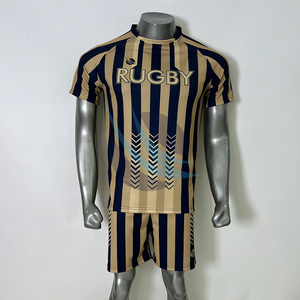 Ensemble de maillot et short de rugby pour hommes, design professionnel, nouveau style personnalisé, sublimation intégrale, polyester, uniforme de rugby sportif - Product Image 1