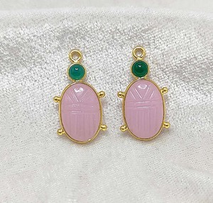 Magnifique pierre de chalcédoine rose 10x12mm en forme de pyramide, argent sterling, or vintage, certifiée IGI, boucles d'oreilles pendantes, cadeau de fiançailles - Product Image 5