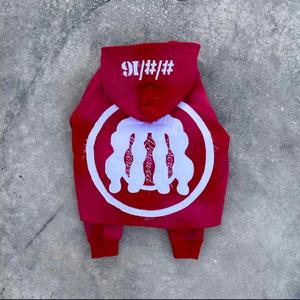 Sweat à capuche streetwear d'hiver pour homme, haute qualité, 360 GSM, ourlet brut, fonctionnel, longueur standard, délavage vintage, broderie effet vieilli, respirant - Product Image 6