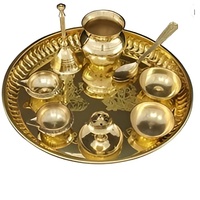 Bol en métal décoratif Diwali Pooja Thali à bas prix Pack Urli Diya pour l'intérieur de la maison et la foudre Diya décoratif pour Diwali