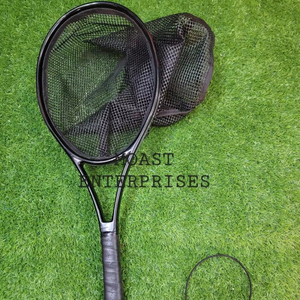 Vente en gros Filet de pêche à la truite Filet de pêche à la mouche Cadre en bois Filet d'atterrissage de poisson avec maille en caoutchouc souple transparent - Product Image 1