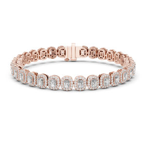 14K <b>White</b> <b>Gold</b> Radiant & Round Lab-Grown Diamond Anniversary <b>Bracelet</b> Luxury Certified Bridal Elegant Fine Jewellery Gift - Product Image 3