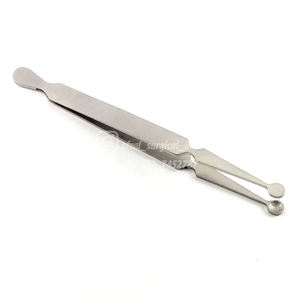 Pince à épiler en acier inoxydable de qualité professionnelle 11.5 cm avec perles tenant des pinces Instruments de perçage corporel mat brillant - Product Image 3