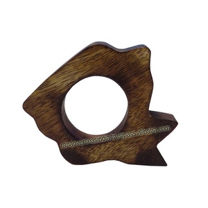 Porte-anneau de serviette en bois en forme de poisson en gros pour Noël Thanksgiving et décor de Table à manger - Product Image 3