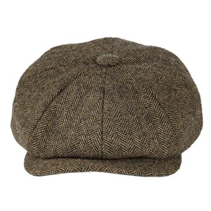 British Gatsby Retro Wool Tweed Newsboy <b>Cap</b> Herringbone Driver <b>Flat</b> <b>Cap</b> for <b>Men</b> for Beach Scene - Product Image 3