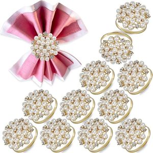 Élégant rond de serviette en forme de perle mariage noël et occasions spéciales bois et papier matériel élément décoratif de table - Product Image 6